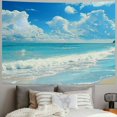 thumbnail image 2 of Shiartex Beach Waves Tapestry Wall Hanging Blue Sky Coulds Nature Tapestry Tropical Ocean Sea Seashore Coast Wall Tapestries 40x30inch, 2 of 6