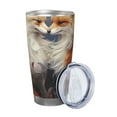 thumbnail image 2 of KLL Romantic Flower Fox Couple Print 40oz Stainless Steel Insulated Car Cup with Spillproof Lid - Keep Your Drink Hot or Cold on the Go-Straw Three-piece Set, 2 of 8