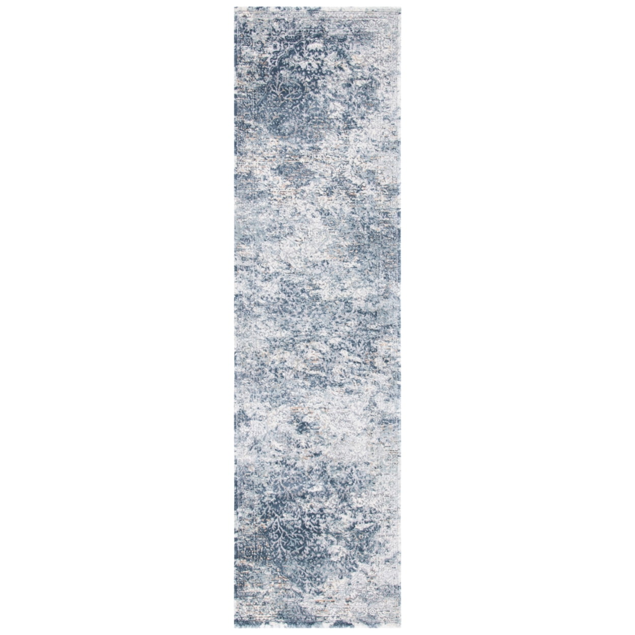 SAFAVIEH Martha Stewart Luanna Distressed Floral Runner Rug, Cream/Blue, 2'2" x 8'