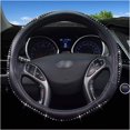 thumbnail image 4 of Steering Wheel Cover Bling Bling Rhinestones Crystals Car Handcraft Steering Wheel Covers Leather for Girls Silver, 4 of 5