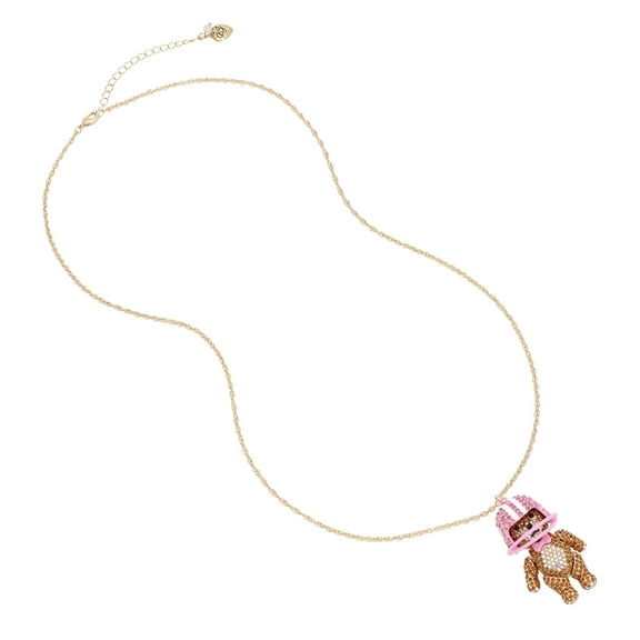 Betsey Johnson Womens Football AIF4 Bear Pendant Necklace