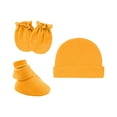thumbnail image 4 of Clearance! Baberdicy Newborn Hat Gloves Foot Set Three Piece Multi Color Set Yellow, 4 of 4