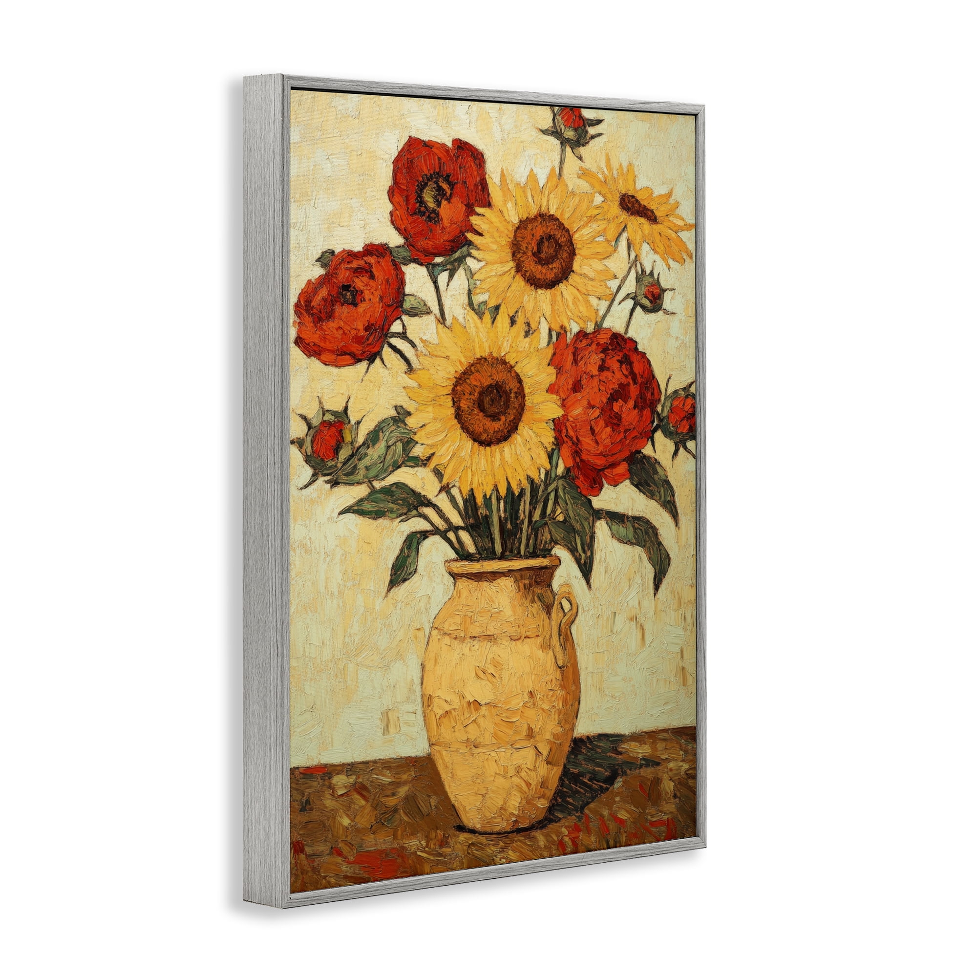 Rustic Flower Display Gray Framed Giclee Art, design by Petal Prints Design
