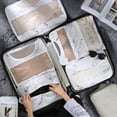 thumbnail image 5 of Veken 6 Set Packing Cubes, Travel Luggage Organizers with Laundry Bag Shoe Bag (White Mable), 5 of 7