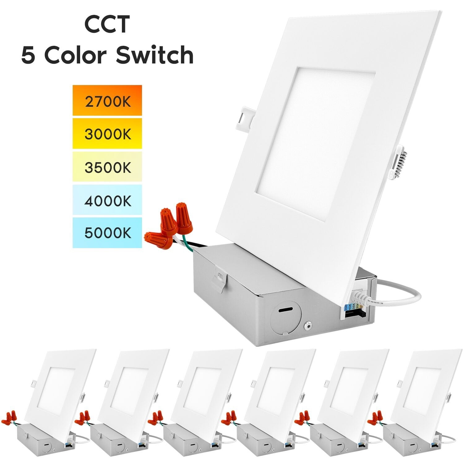 LUXRITE 4" LED Recessed Lights – 15W, 1200 Lumens, 3 Color Temp, Dimmable – 4 Pack - View #2