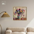 thumbnail image 3 of Vase Of Colorful Flowers Canvas Flower Vase Glam Wall Art by Art Remedy, Gold Frame, 30" x 30", 3 of 7