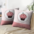 thumbnail image 3 of LALILO Throw Pillow Covers Cupcake Card With Ring Stripe Candy Cushion Cover 18" x 18", 2 Pack, 3 of 6