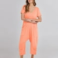 thumbnail image 4 of Birdeem Combinaisons pour Femmes Mode Femmes Combinaison Décontractée à Manches Courtes Combinaisons Solides Pantalon à Jambes Larges, 4 of 12
