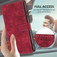thumbnail image 6 of Leather For Samsung Galaxy S26 Ultra 5G Case Cherry Blossom Embossed Flip Wallet Leather Case with Card Holder Magnetic Closure Shockproof Kickstand Protective Phone Cases Cover,Red, 6 of 8