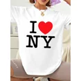 thumbnail image 3 of I LOVE NY Classic Logo T-Shirt For Men, Cotton Unisex Graphic T Shirts, 3 of 5