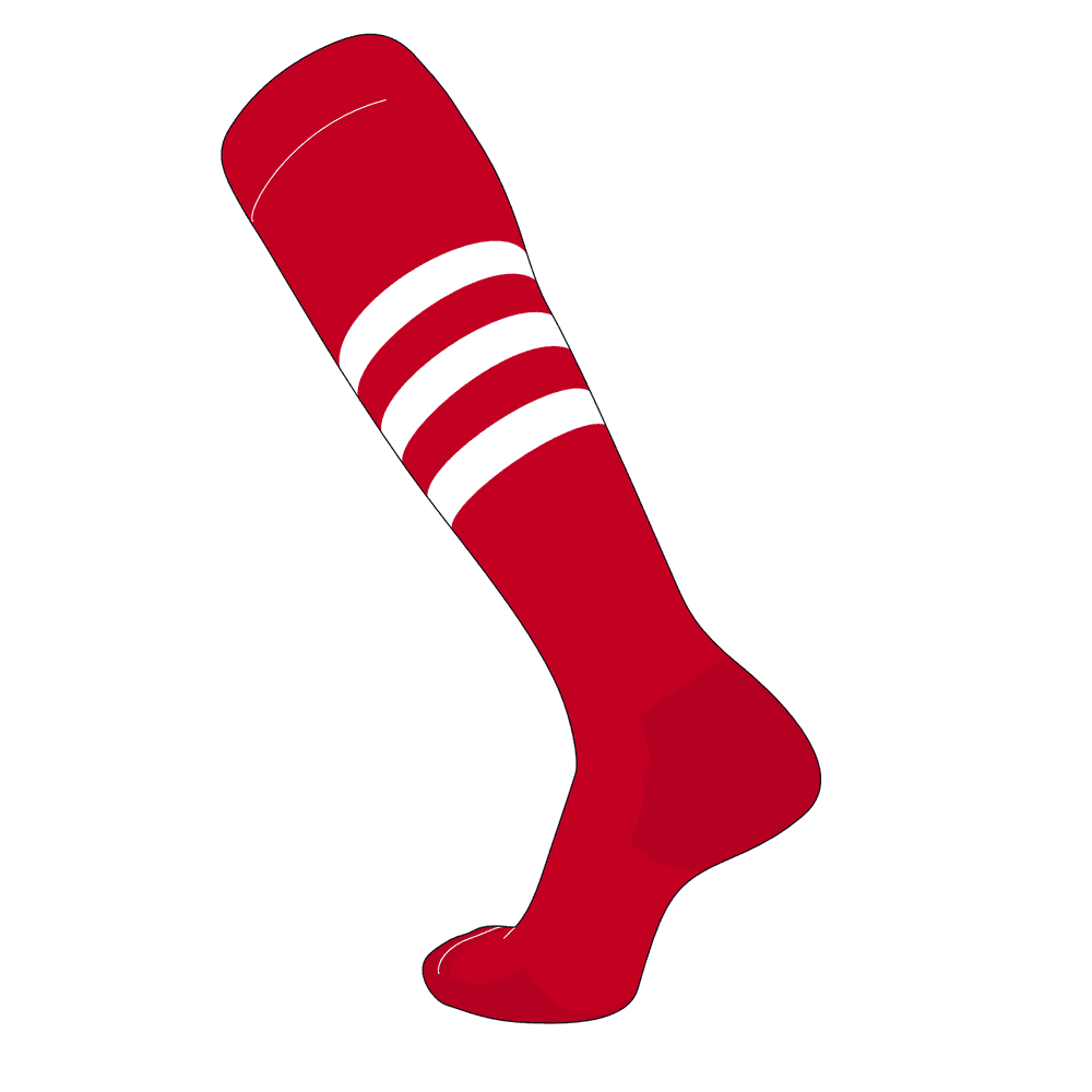 TCK TCK Elite Baseball Football Knee High Striped Socks (B) Red