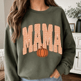 thumbnail image 3 of Halloween Shirt, Mama Pumpkin Fall Sweatshirt, Cute Mama Hoodie, Autumn Pumpkin Graphic Tee, Halloween Mom Gift, Cozy Fall Outfit for Her, 3 of 9