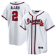 thumbnail image 1 of Camiseta clásica de béisbol blanca de local de Nick Allen de los Atlanta Braves, con número de estrella bordado.-M, 1 of 2