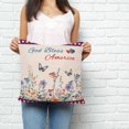 thumbnail image 3 of Throw Pillow Covers 18x18 Inch, 4th of July Decorative Pillow Cases for Couch Sofa Bed, Independence Day Spring Floral Love Heart Cotton Linen Square Home Decor Pillowcases with Hidden Zipper, 3 of 7