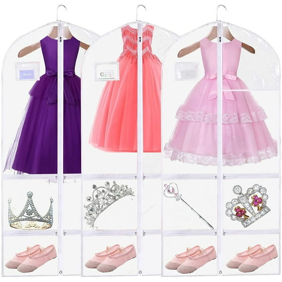 Garment Bag,Garment Bags For Hanging Clothes,Clear Dance Garment Bags For Dancers,Dance Costume Bag,Dance Competition Bag For Girls,Garment Bags For Travel Storage.Clear Plastic Kids Garment Bag