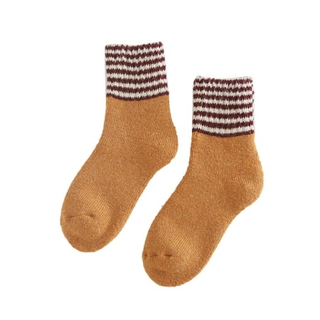 

Heiheiup 2020 New Winter Warm Striped Home Wool Socks For Women Socks Woman