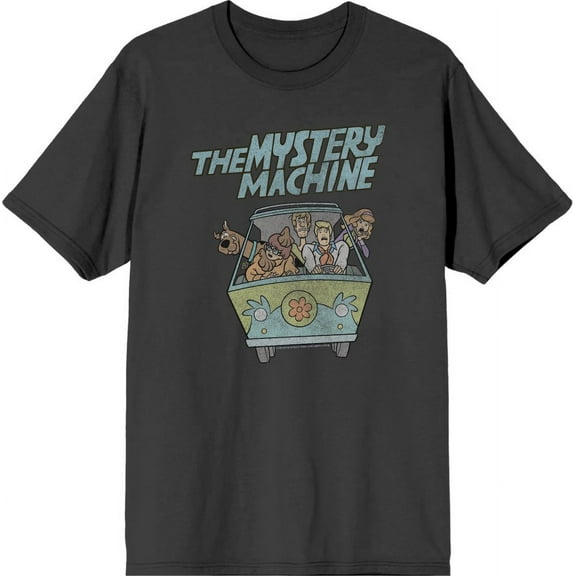 Scooby Doo The Mystery Machine Men's Charcoal Crew Neck Short Sleeve Tee-Medium