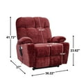 thumbnail image 3 of Power Lift Recliner Chair, Flat Sleeping Dual Motor Power Lift Recliner Chair with Heat Massage, Soft Fabric Electric Recliner Sofa Chair for Elderly, Living Room, Red, 3 of 8