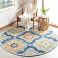 thumbnail image 2 of SAFAVIEH Suzani Eveleen Abstract Area Rug, Navy/Green, 6' x 6' Round, 2 of 7