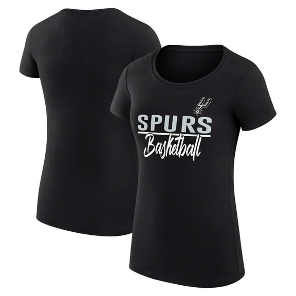 Women's G-III 4Her by Carl Banks Black San Antonio Spurs Super-Slim Fit Lightweight Team Sport V-Neck T-Shirt