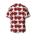 thumbnail image 2 of Wukai Cute Red Crab Men's Casual Short-Sleeve Button Down Shirt - Lightweight Summer Dress Shirt for Daily Wear-4X-Large, 2 of 7