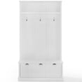 thumbnail image 4 of Pemberly Row Modern MDF Wood/Birch Veneer Hall Tree in White, 4 of 13
