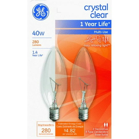 GE 40W 120-Volt (2500K) Light Bulb (Pack of 2)