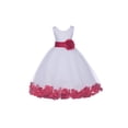 thumbnail image 2 of Ekidsbridal Girl Formal Flower Girl Dress - White Floral Rose Petals Dress with Tiebow 302T-A (Size: S-16), 2 of 3