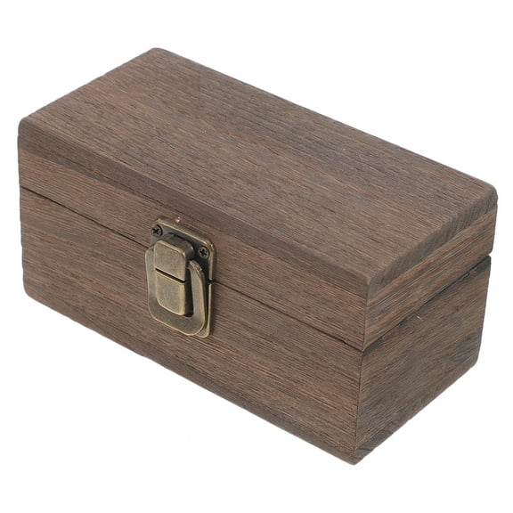 EXHUMKY BERTDOMD Retro Wooden Jewelry Box Small Storage Case for Women Collectors and Organizers