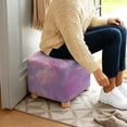 thumbnail image 5 of SCRAWLGOD Unicorn Cloud Print Pink Violet Footstool Slipcover, Washable Foot Rest Cushion Non Slip Square Slipcover for Ottoman with Elastic Buttom for Living Room, 5 of 7