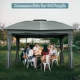 thumbnail image 4 of GVN Patio Garden Pergola, Pergola Canopy,12 x 10 Feet Canopy Double Vented Heavy Duty Steel Gazebo-Gray, 4 of 9