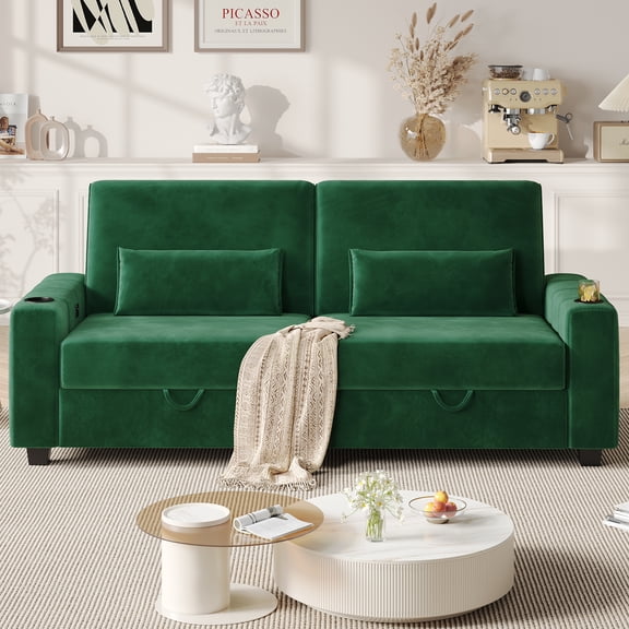 BLAZANT 75 Large Loveseat Sofa, 2 Seater Couch with Storage, Deep Seat Sofa with USB& Type-C Ports, Home Sofa Couch for Living Room Bedroom