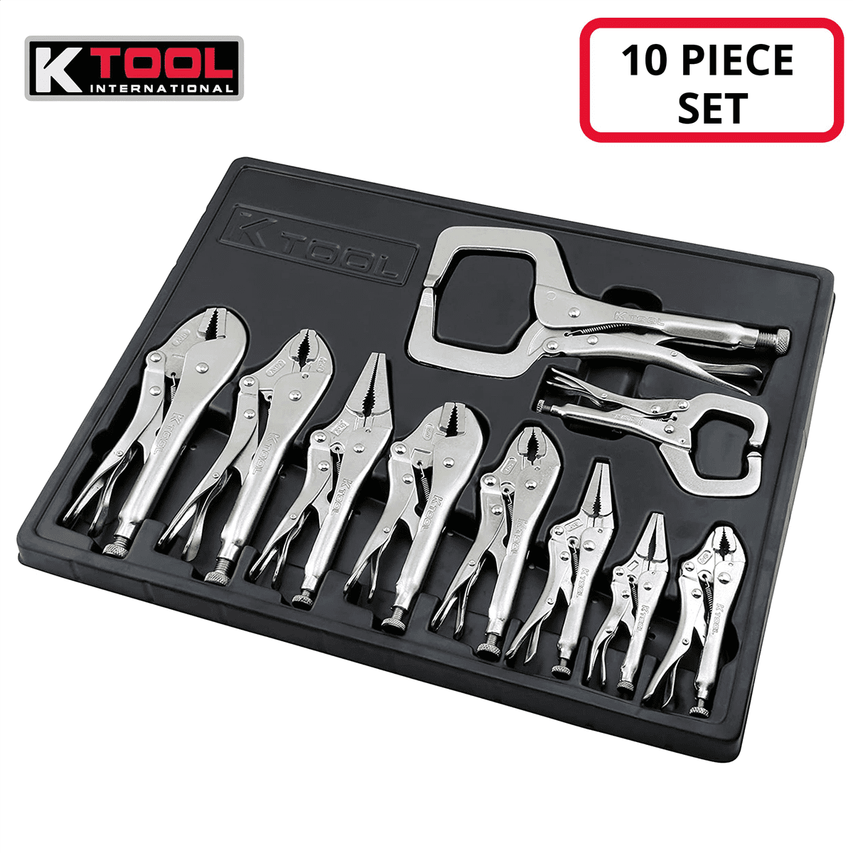 K-Tool DLS-10 Vice Grips Locking Pliers 10pc Set of Automotive Tools