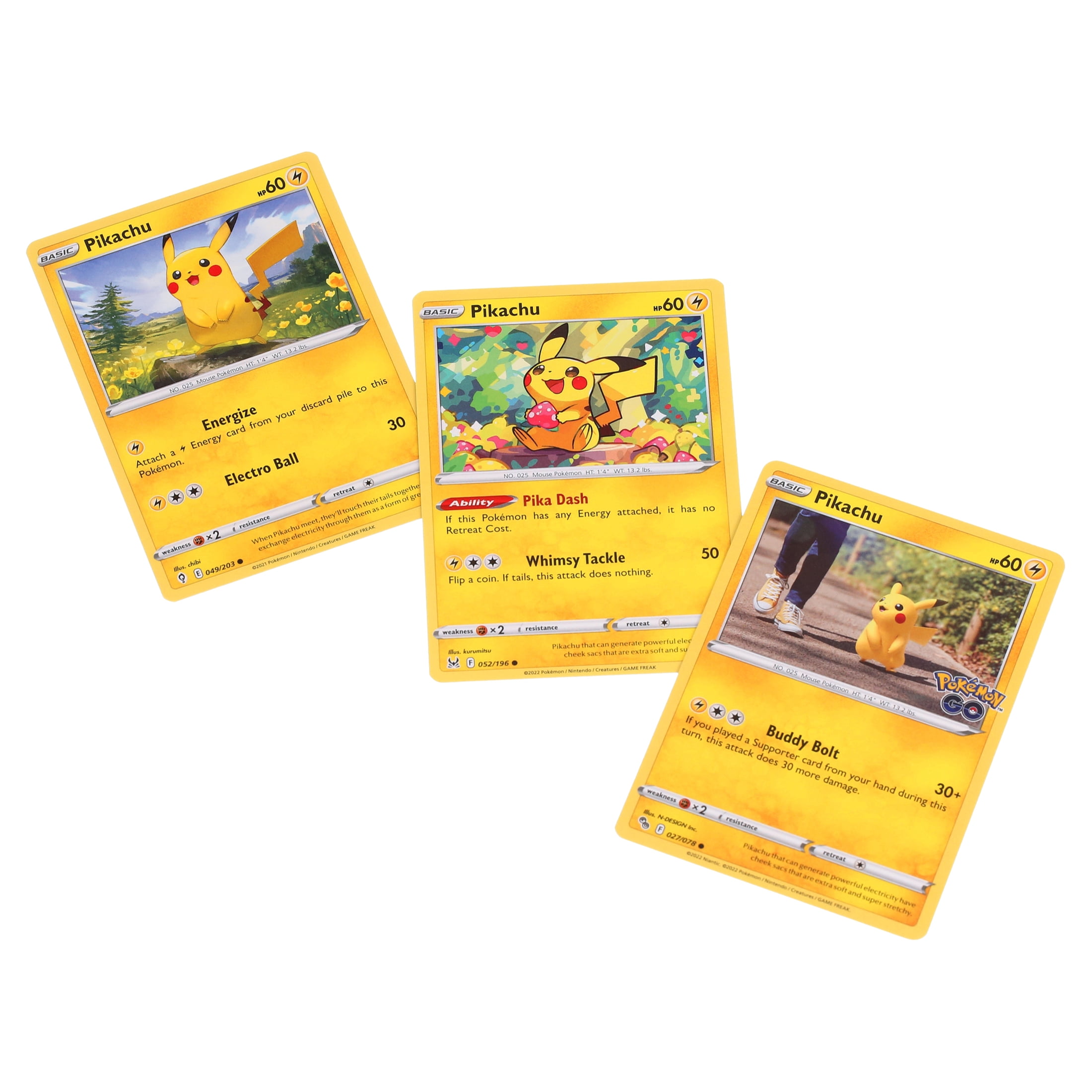 3. 5 Assorted Pikachu Pokemon Cards