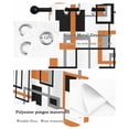 thumbnail image 5 of Retro Middle Thermal Insulated Blackout Curtains for Bedroom 72 Length Ages Abstract Geometric Orange Black Square Room Darkening Curtain 1 Panel Grommet Window Curtain Drape for Living Room, 5 of 7
