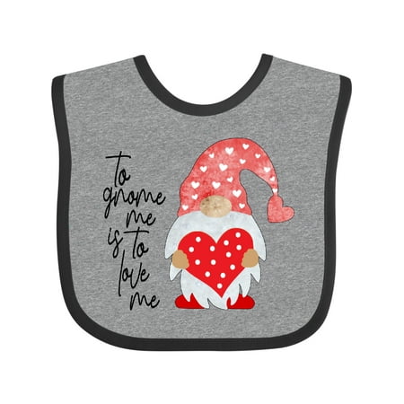 

Inktastic To Gnome Me is to Love Me Cute Gnome with Hearts Boys or Girls Baby Bib