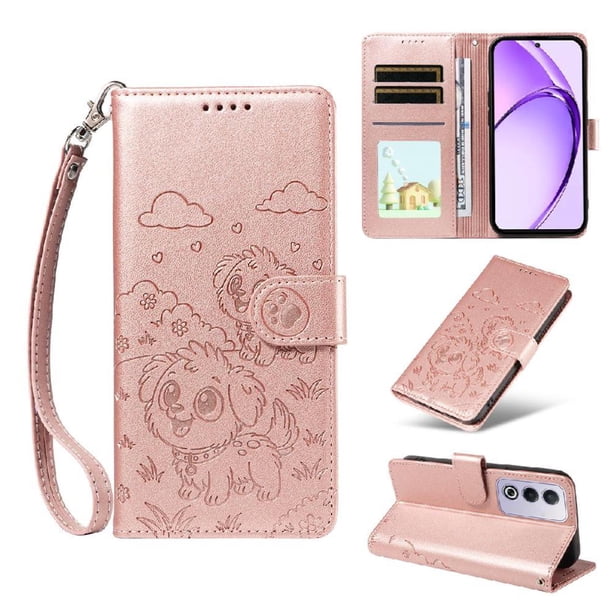 Funda Cartera GANGXUN con Diseño de Perrito en Relieve para OPPO A3 Pro 5G , Protección 360° con Ranuras y Correa Desmontable