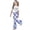 Light Blue, variant on Weebloom Girls Outfits Short Sleeve Patriotic Stylish Casual Jumpsuit With Bow Print Flared Leg Pants Kids Playwear Outfit Youth Girl Clothes Set Size 5-6 Years Black