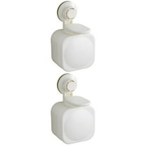 Set of 2 Liquid Soap Pump Wall Mounted Dispenser Velvet Fillable Gel White
