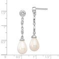 thumbnail image 3 of FB Jewels Cheryl M Sterling Silver CZ FW Cultured Pearl Post Dangle Earrings, 3 of 3