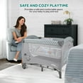 thumbnail image 2 of Parc pour Bébé 3 en 1, Berceau pour Bébé Pliable avec Table à Langer et Porte Latérale à Glissière, Parc de Voyage Portable, Gris, 2 of 10