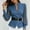 Blue, variant on Womens T Shirts V Neck Long Sleeve Solid Lace Yoke Tee Soft Women Blouses Dark Blue XL