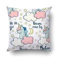 thumbnail image 1 of Funda de almohada ABPHQTO Con Lindos Unicornios Cabeza Nubes y Luna Magia 50x50 cm, 1 of 1