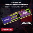 thumbnail image 2 of Kit de memoria DDR4 PUSKILL de 32 GB 3200 MHz CL16 para escritorio, 2 of 6