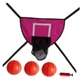 thumbnail image 2 of S SERENABLE Mini Panier de Basketball pour Trampoline Accessoires de Trampoline Extérieur Rose Rouge avec Trois Balles, 2 of 9