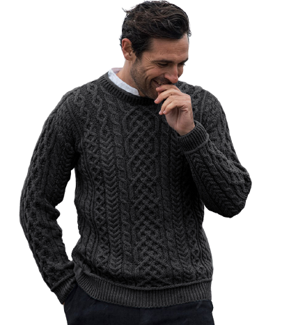 Aran Woollen Mills Men's Cable Knitted 100% Premium SuperSoft