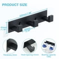 thumbnail image 4 of Coat Rack Wall Mount, 7.88 Inches Black Metal 3-Hook Organizer Coat Hooks, Wall Hooks for Hanging, Hat Rack Bag Hanger Key Holder for Wall, Purse Hanger Towel Racks for Bathroom, Not Adhesive, 4 of 9