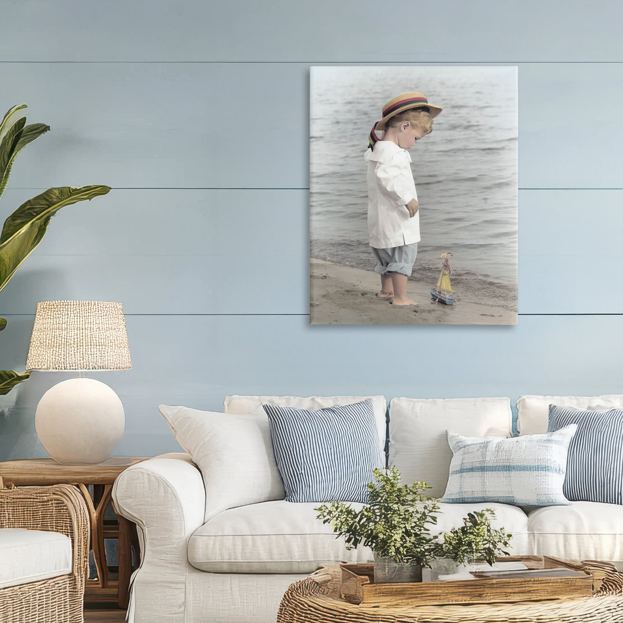 Stupell Industries Child on Beach Shore Canvas Wall Art, design by Kendra Dew