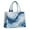 Blue White Gold, variant on Large Capacity Tote Bag,Teal Gold Marble Pattern Handbag Fashion Luxury Tote Bag,15.7"x13"x 5.1" Inches,Laptop Compatible