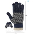 thumbnail image 3 of Deago 2 Pairs Winter Knit Touchscreen Gloves Warm Texting Gloves Elastic Anti-slip Gloves for Men (Navy), 3 of 10